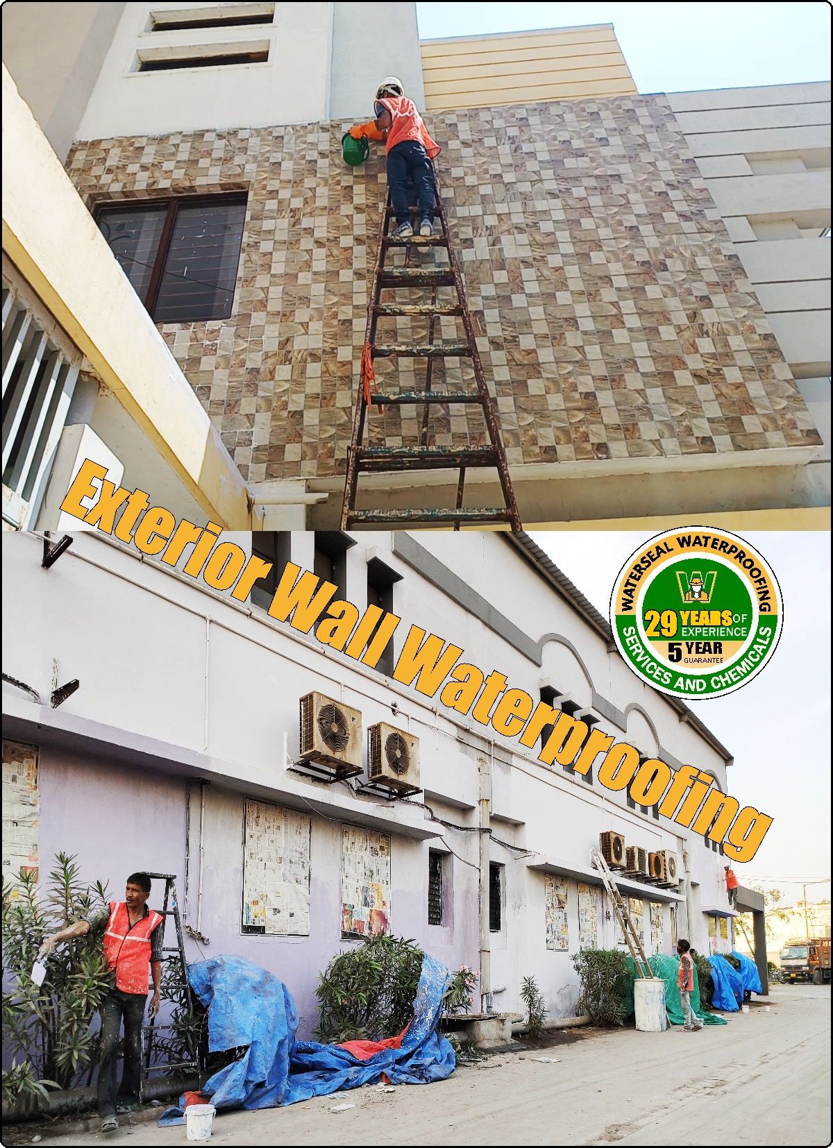 Wall Damp and Moisture Treatment in Ahmedabad 3 Exterior wall waterproof coating service in Ahmedabad to prevent rainwater seepage and wall dampness