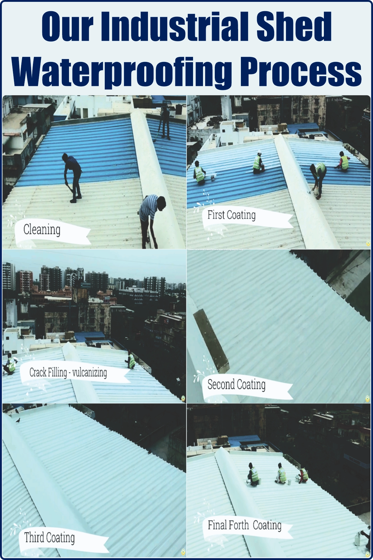 Step-by-Step Industrial Shed Waterproofing Process with FRP and Roof Coating